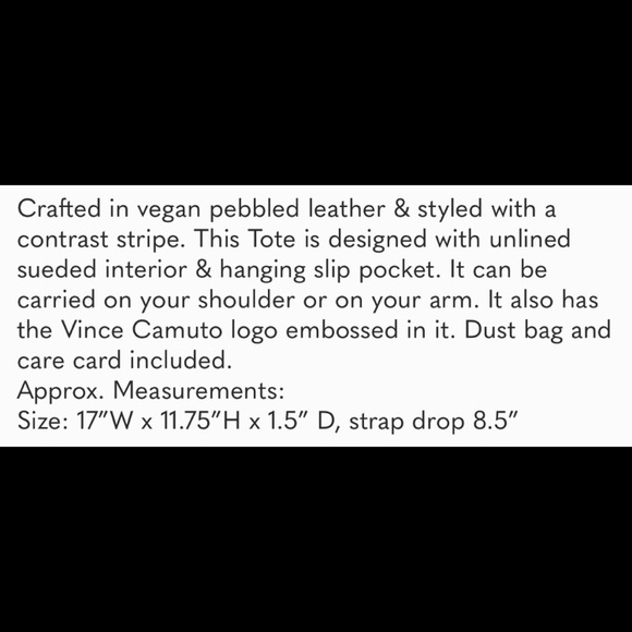 Vince Camuto Black Luck Tote Bag - Picture 9 of 9